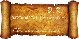 Dömsödi Krisztofer névjegykártya