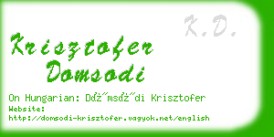 krisztofer domsodi business card